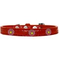 Mirage Pet Products Pink Daisy Widget Croc Dog Collar RedSize 20 720-25 RDC20
